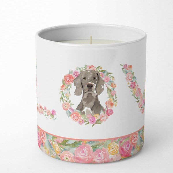 Carolines Treasures 3.75 x 3.25 in. Unisex Weimaraner Love 10 oz Decorative Soy Candle WDK4630CDL - main